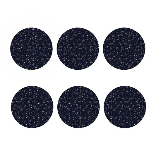 Zodiac Star Signs Pattern Print Coaster Set