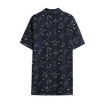 Zodiac Star Signs Pattern Print Cotton Hawaiian Shirt
