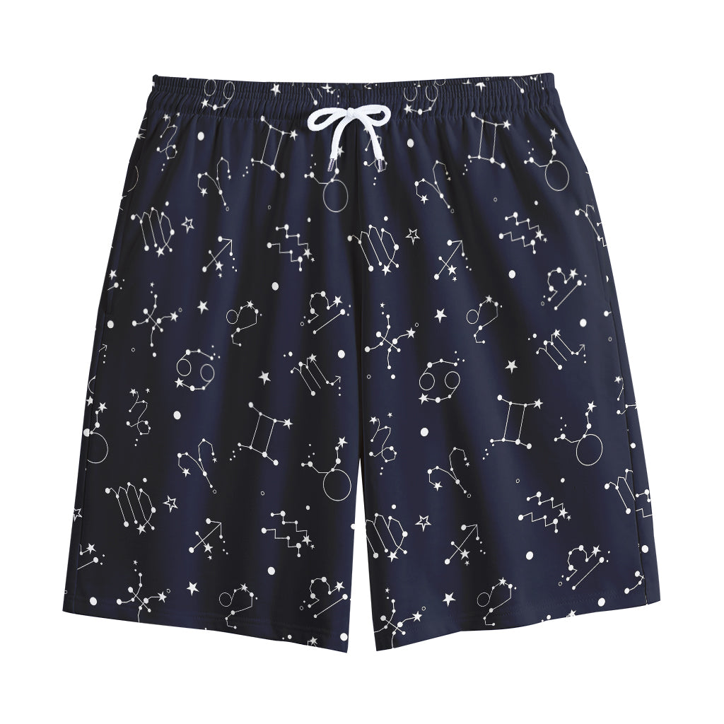 Zodiac Star Signs Pattern Print Cotton Shorts
