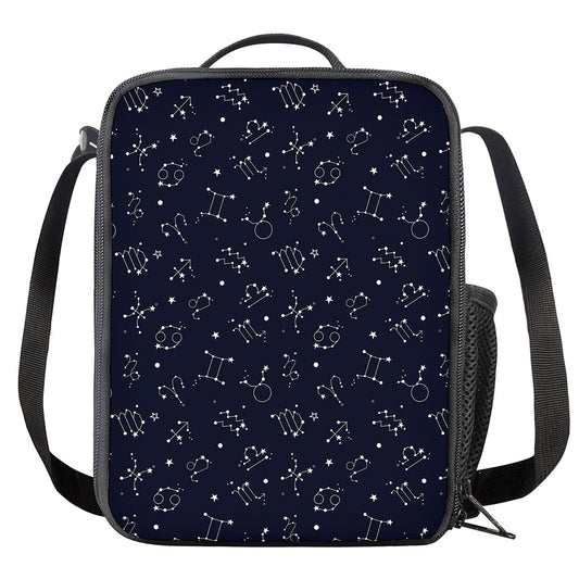 Zodiac Star Signs Pattern Print Crossbody Lunch Bag