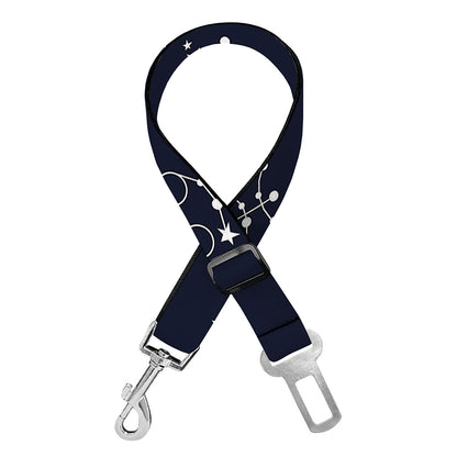 Zodiac Star Signs Pattern Print Dog Seat Belt