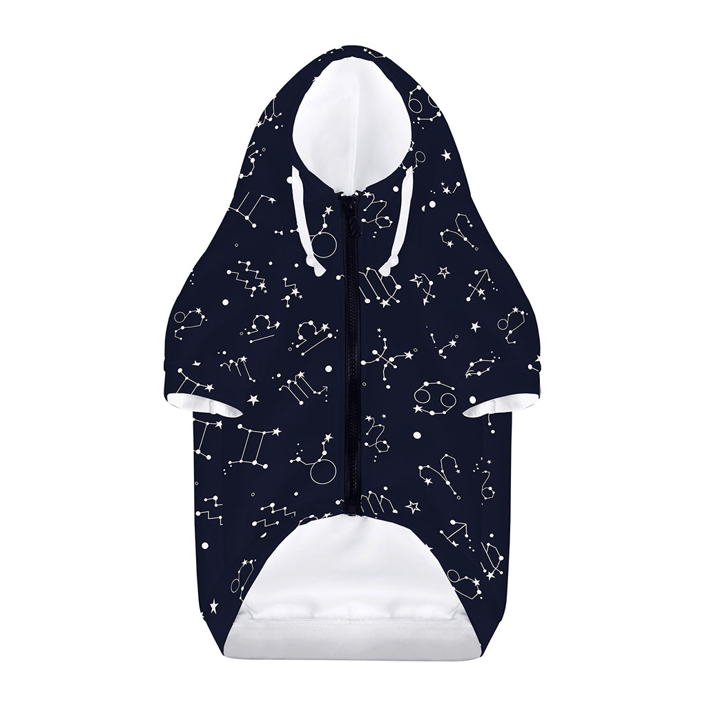 Zodiac Star Signs Pattern Print Dog Zip Up Hoodie