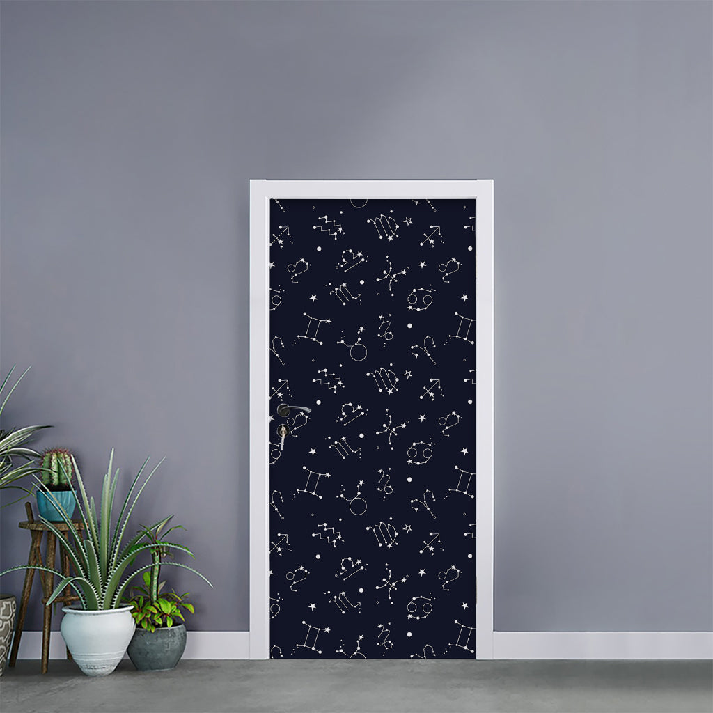 Zodiac Star Signs Pattern Print Door Sticker