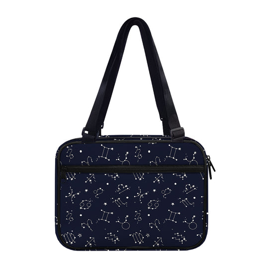 Zodiac Star Signs Pattern Print Double Strap Bible Bag