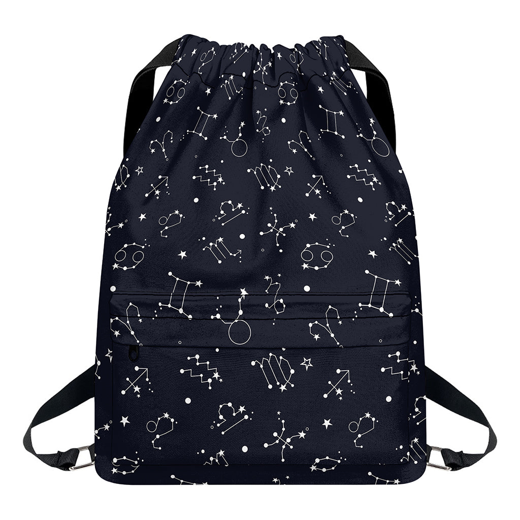 Zodiac Star Signs Pattern Print Drawstring Backpack