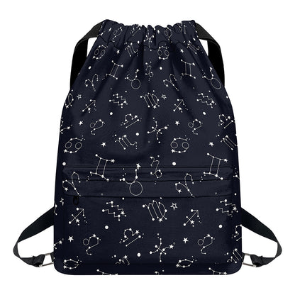 Zodiac Star Signs Pattern Print Drawstring Backpack