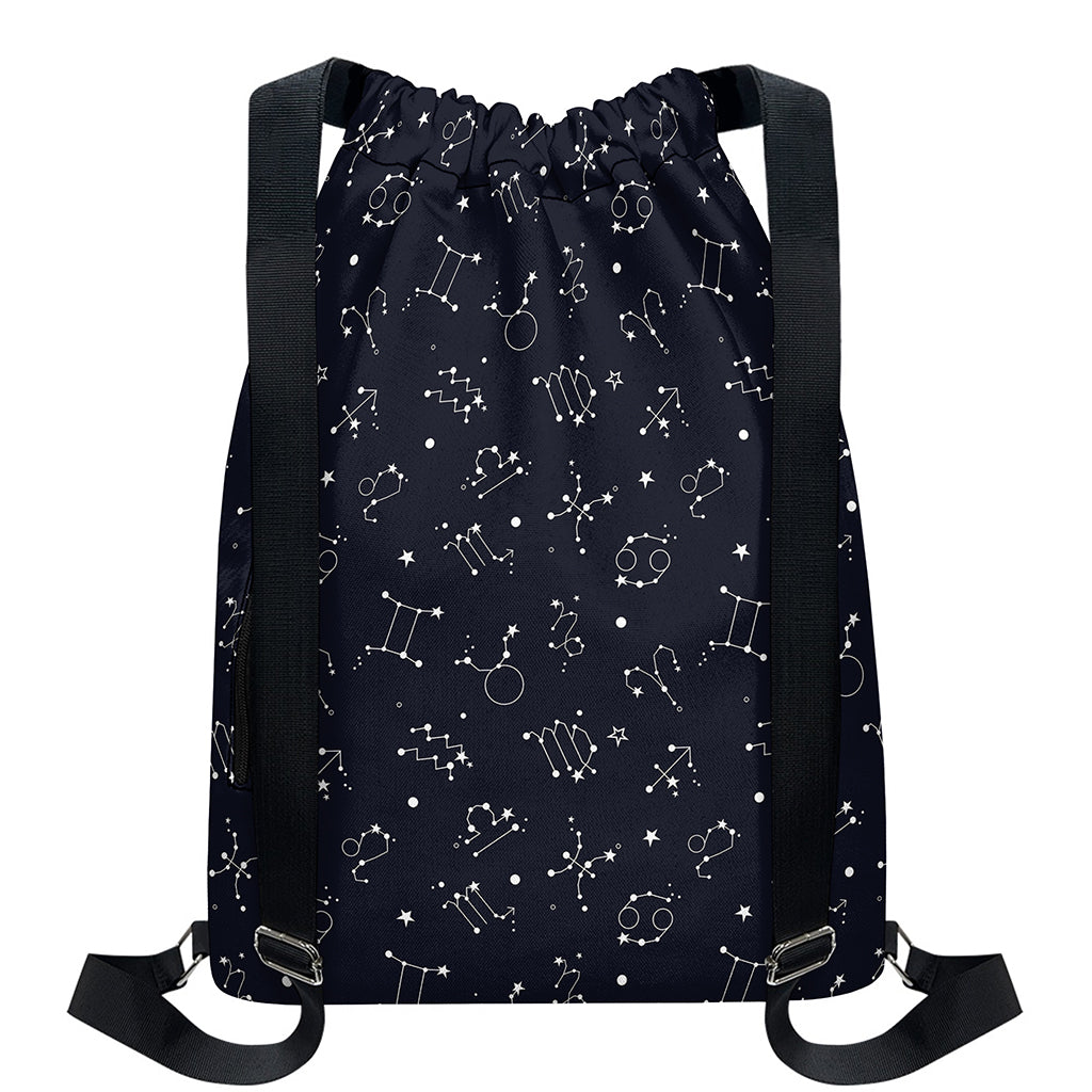 Zodiac Star Signs Pattern Print Drawstring Backpack