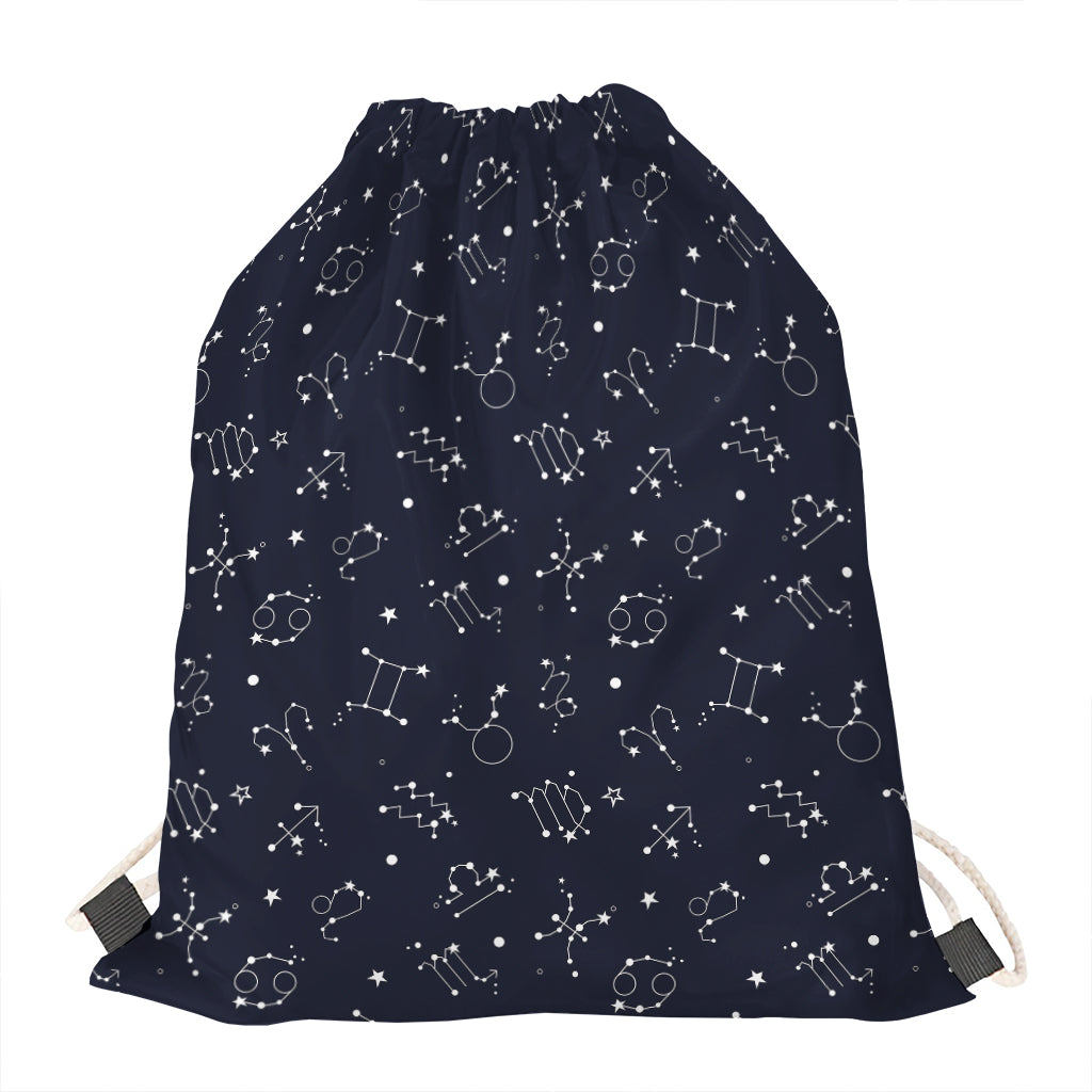 Zodiac Star Signs Pattern Print Drawstring Bag