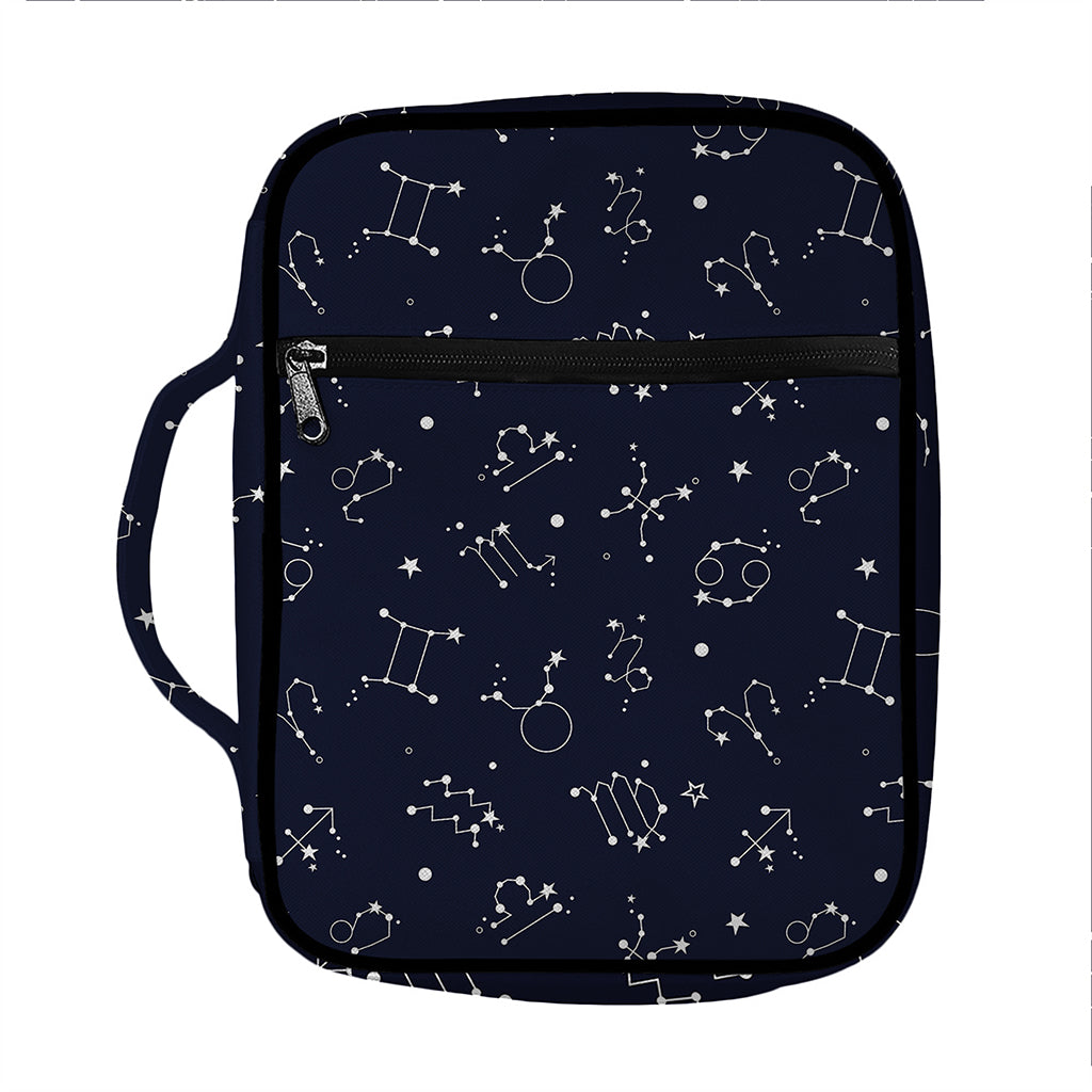 Zodiac Star Signs Pattern Print Front Pocket Bible Bag