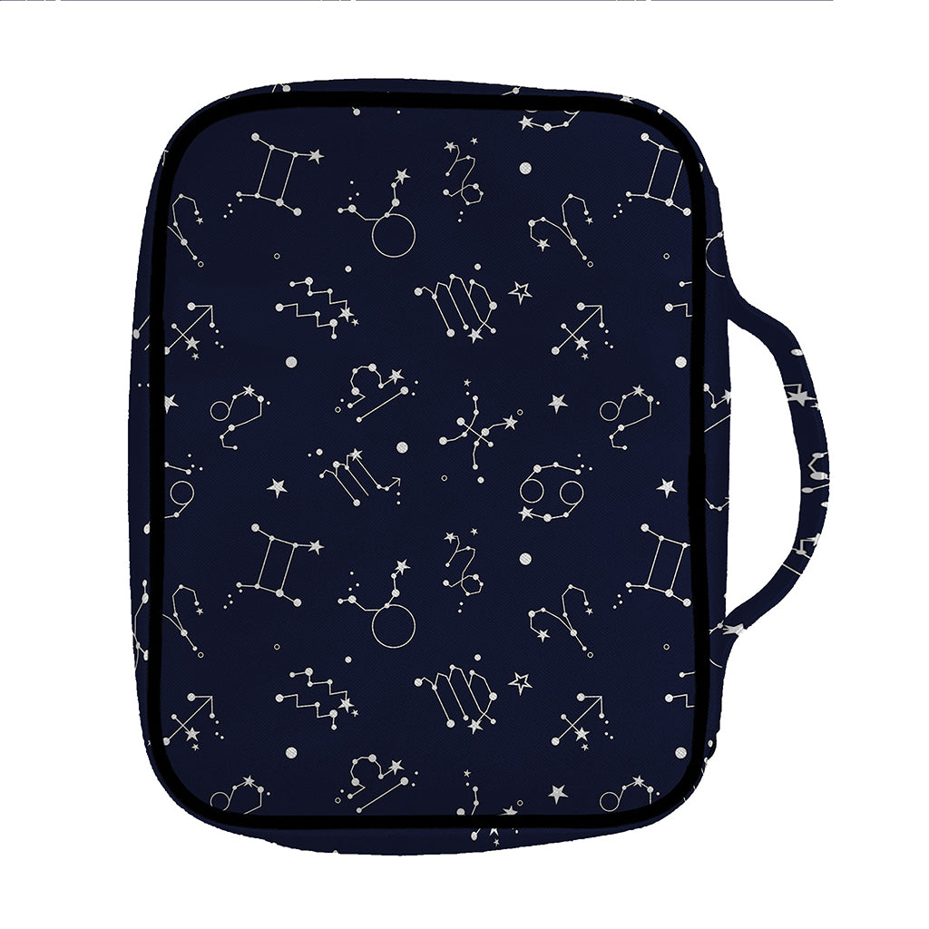 Zodiac Star Signs Pattern Print Front Pocket Bible Bag