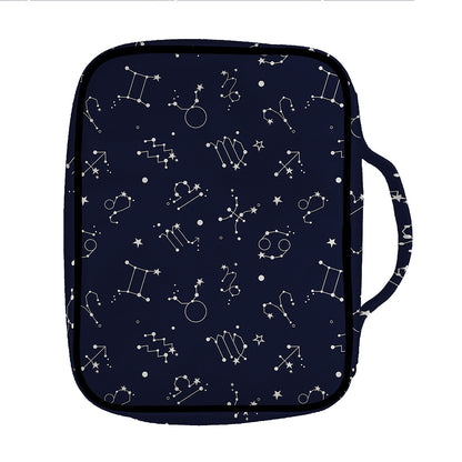 Zodiac Star Signs Pattern Print Front Pocket Bible Bag