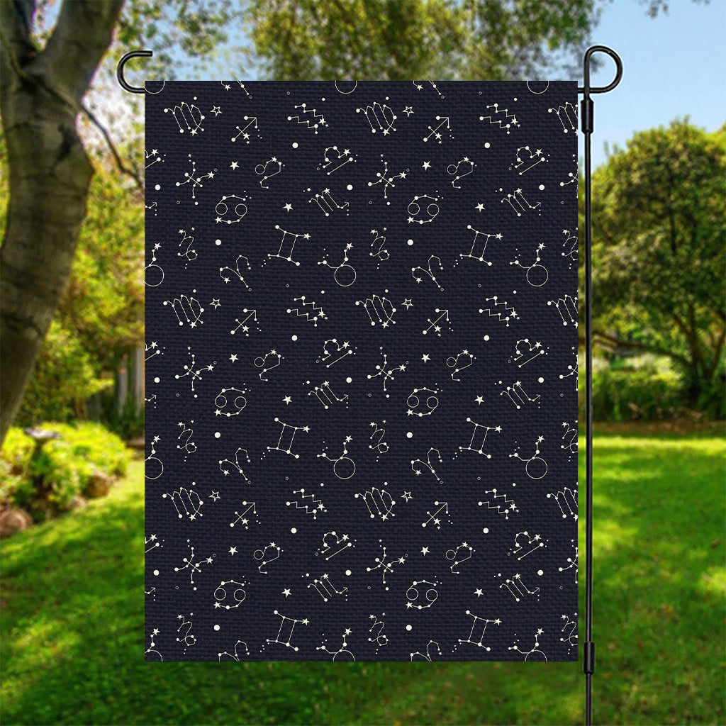 Zodiac Star Signs Pattern Print Garden Flag