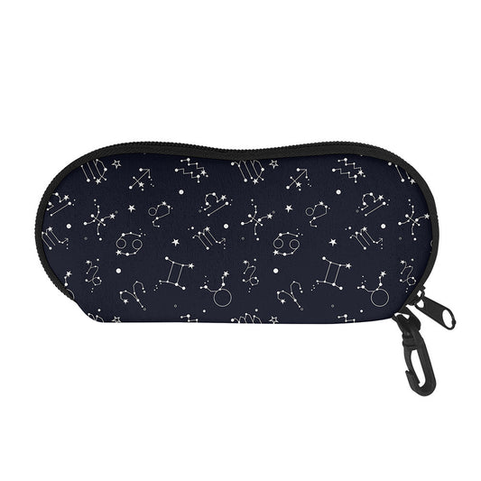 Zodiac Star Signs Pattern Print Glasses Case