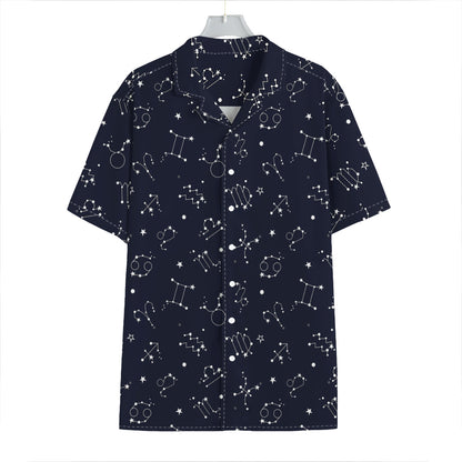 Zodiac Star Signs Pattern Print Hawaiian Shirt