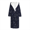 Zodiac Star Signs Pattern Print Hooded Bathrobe