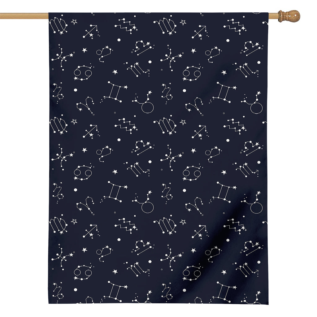 Zodiac Star Signs Pattern Print House Flag
