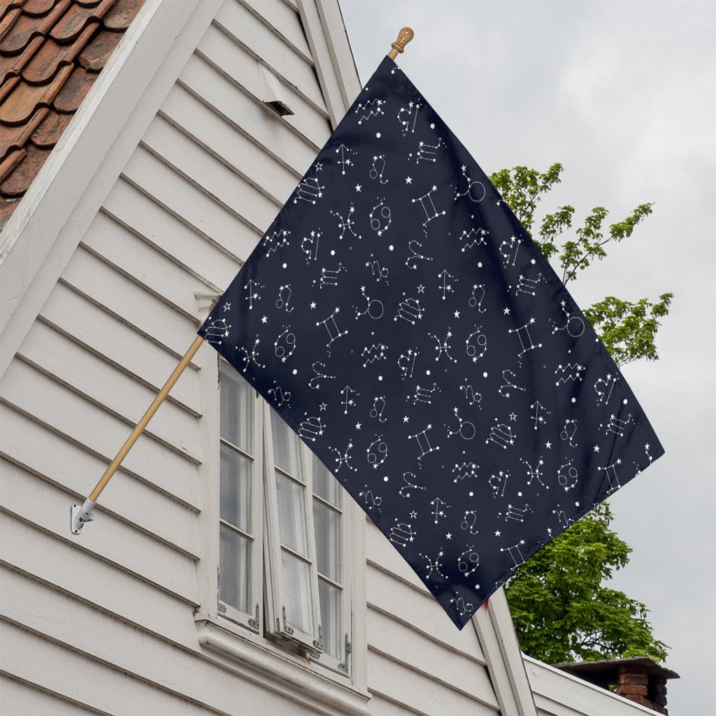 Zodiac Star Signs Pattern Print House Flag