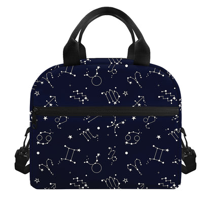 Zodiac Star Signs Pattern Print Insulated Lunch Bag