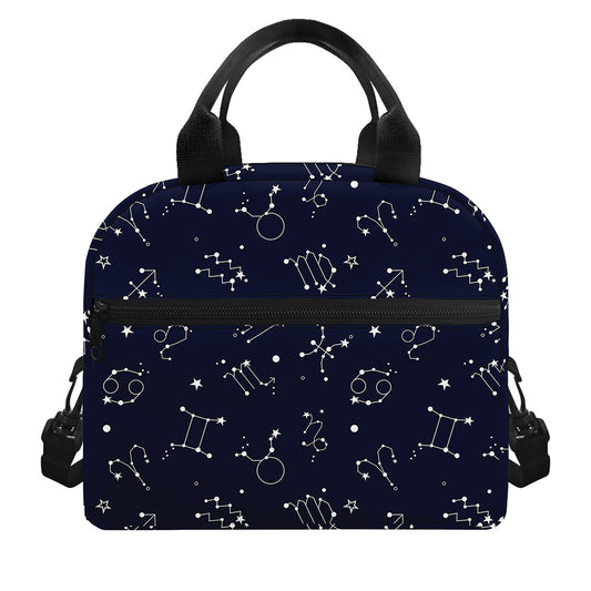 Zodiac Star Signs Pattern Print Insulated Lunch Bag