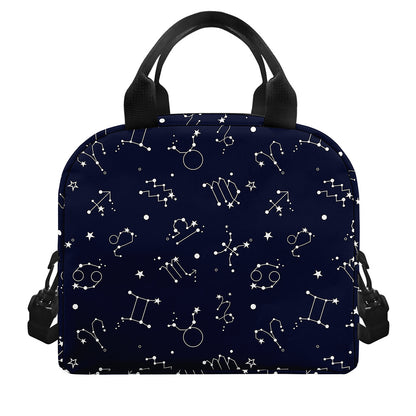 Zodiac Star Signs Pattern Print Insulated Lunch Bag