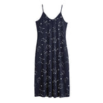 Zodiac Star Signs Pattern Print Jersey Midi Cami Dress