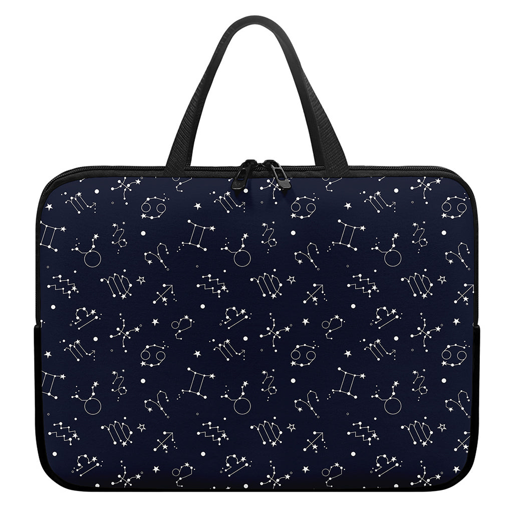 Zodiac Star Signs Pattern Print Laptop Sleeve With Handle