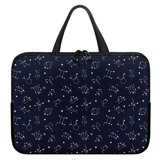 Zodiac Star Signs Pattern Print Laptop Sleeve With Handle