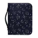 Zodiac Star Signs Pattern Print Leather Bible Cover