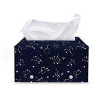 Zodiac Star Signs Pattern Print Leather Tissue Box Cover