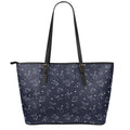 Zodiac Star Signs Pattern Print Leather Tote Bag With Zipper