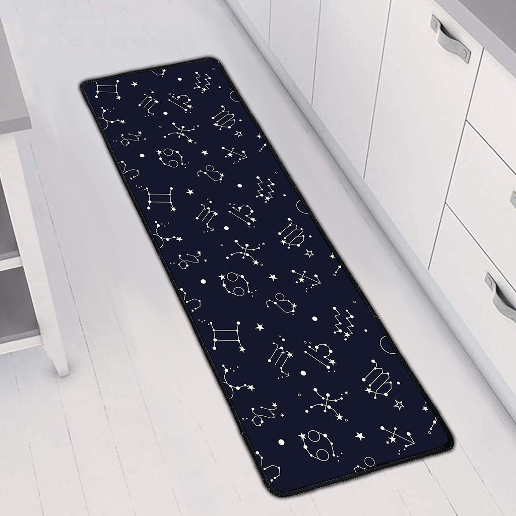 Zodiac Star Signs Pattern Print Long Kitchen Mat