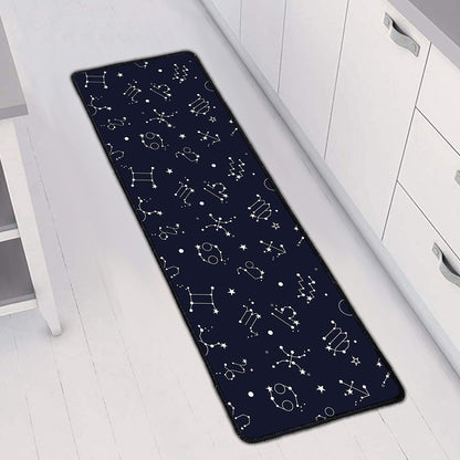 Zodiac Star Signs Pattern Print Long Kitchen Mat