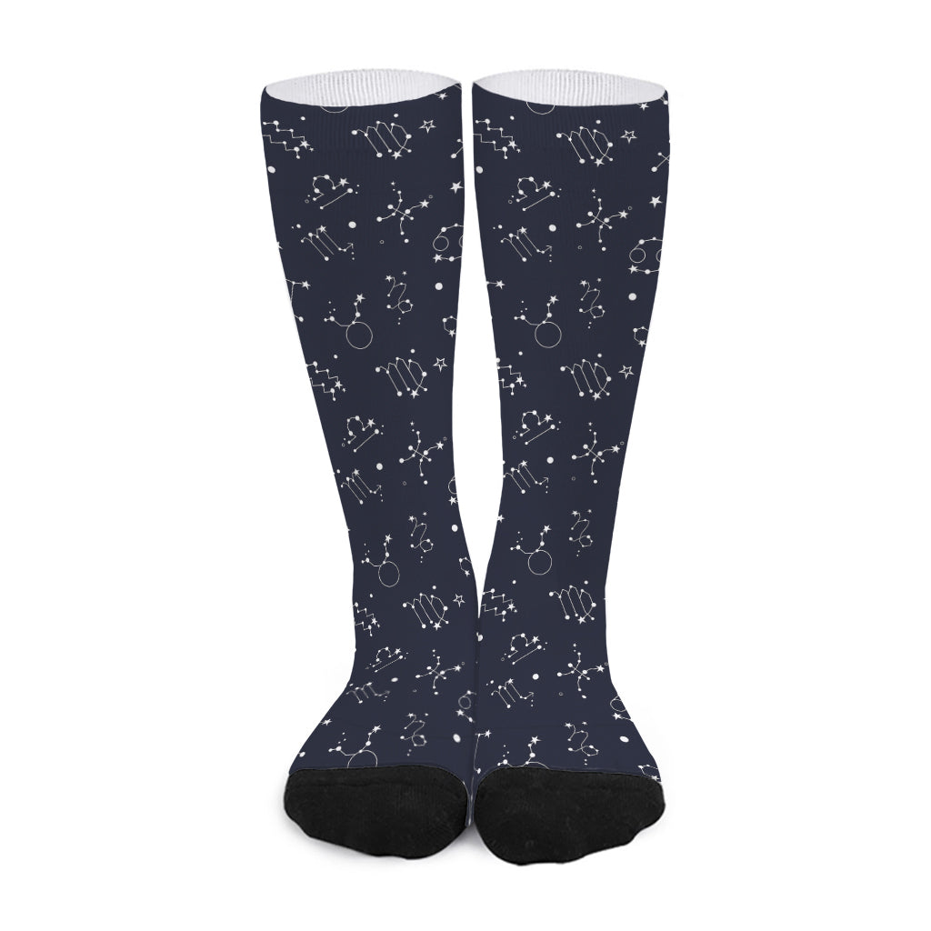 Zodiac Star Signs Pattern Print Long Socks