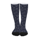Zodiac Star Signs Pattern Print Long Socks