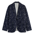 Zodiac Star Signs Pattern Print Men's Cotton Blazer