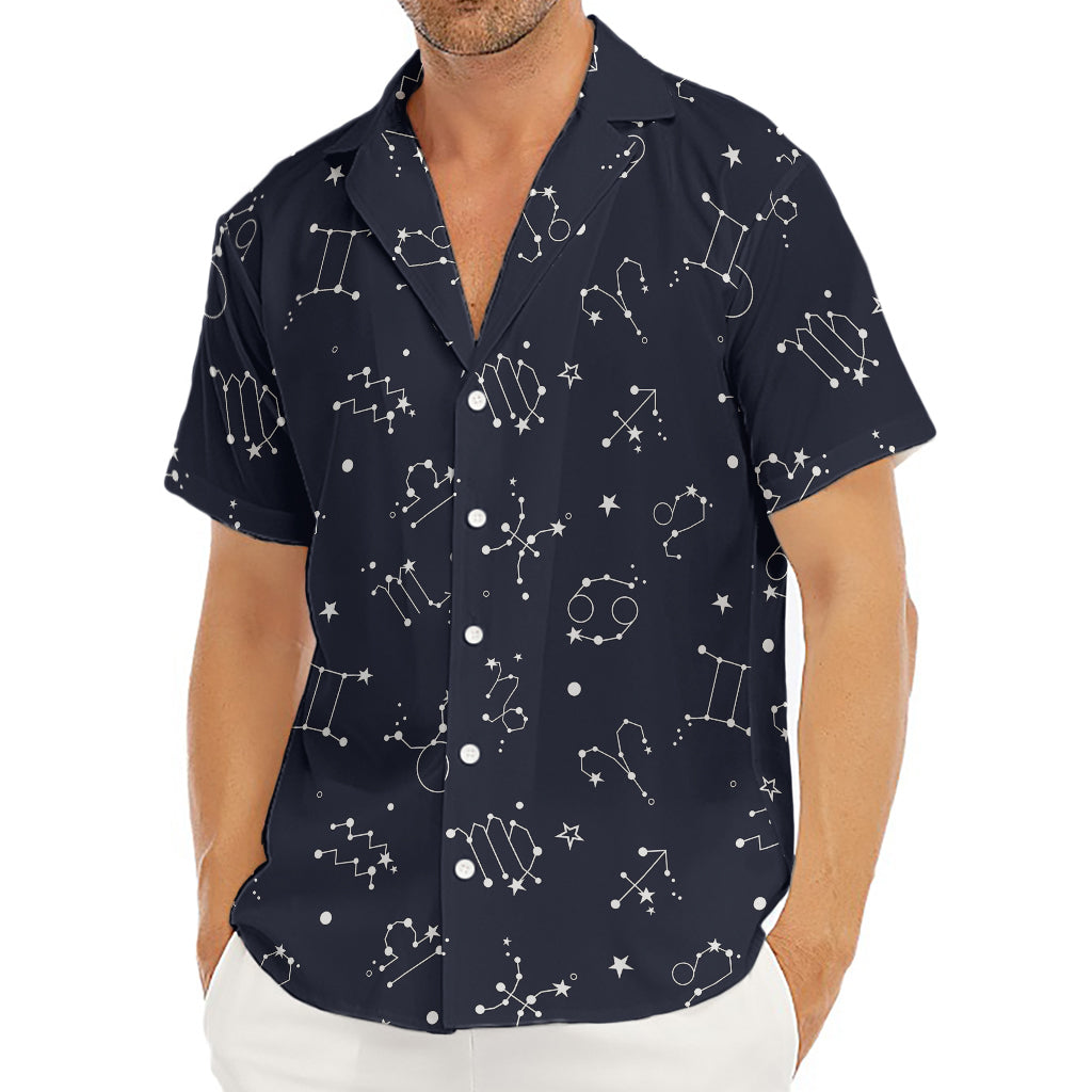 Zodiac Star Signs Pattern Print Men's Deep V-Neck Shirt