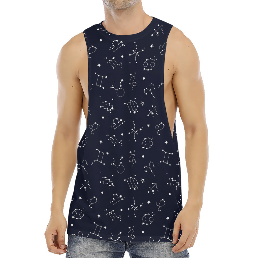 Zodiac Star Signs Pattern Print Men's Muscle Tank Top