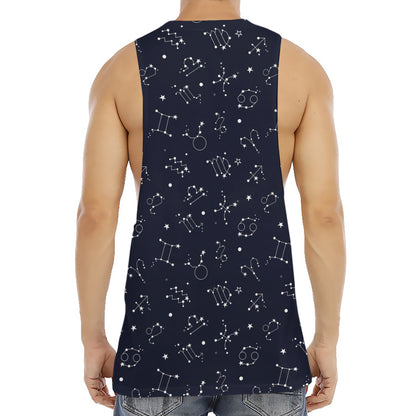 Zodiac Star Signs Pattern Print Men's Muscle Tank Top