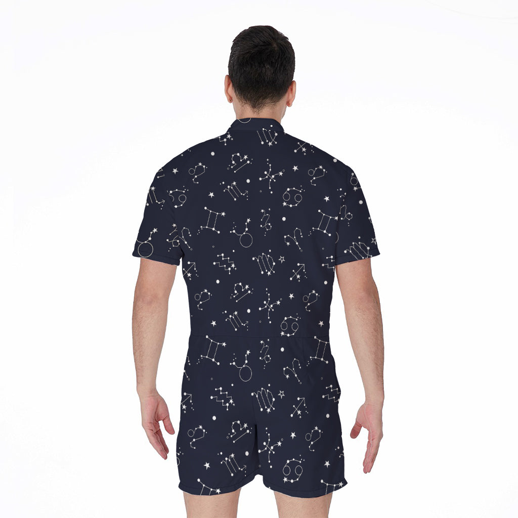 Zodiac Star Signs Pattern Print Men's Rompers