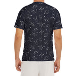 Zodiac Star Signs Pattern Print Men's Short Sleeve Rash Guard
