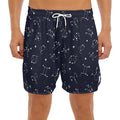 Zodiac Star Signs Pattern Print Men's Split Running Shorts