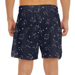 Zodiac Star Signs Pattern Print Men's Split Running Shorts