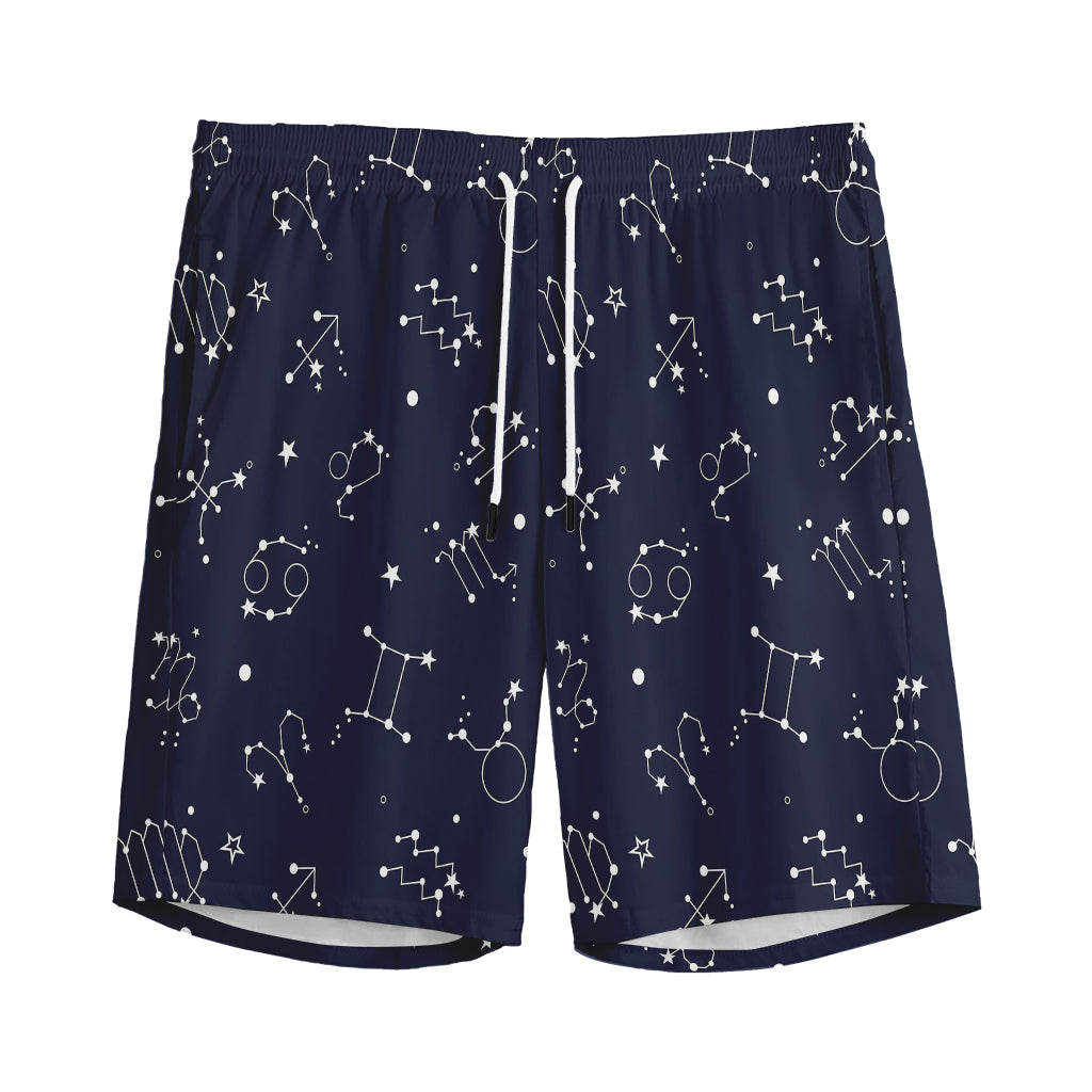 Zodiac Star Signs Pattern Print Men's Sports Shorts
