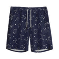 Zodiac Star Signs Pattern Print Men's Athletic Shorts