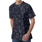 Zodiac Star Signs Pattern Print Men's Velvet T-Shirt