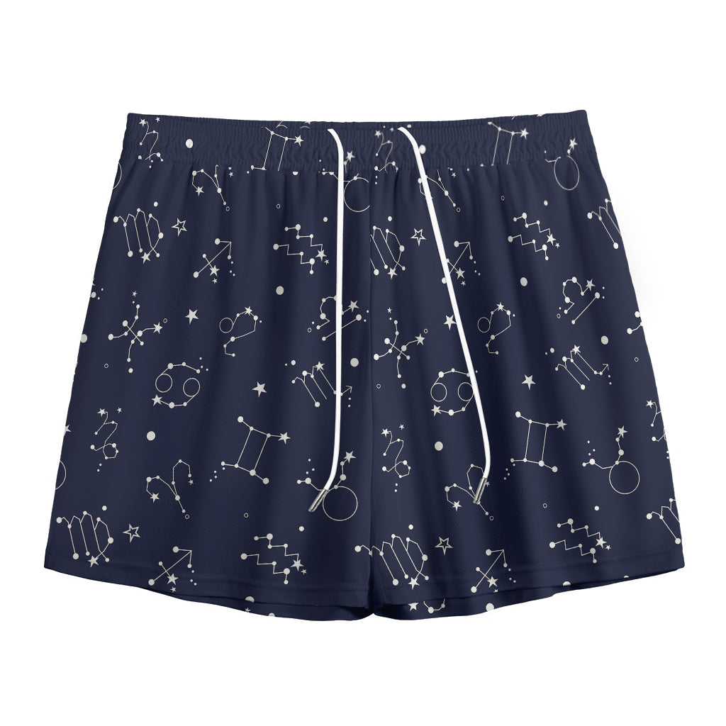 Zodiac Star Signs Pattern Print Mesh Shorts