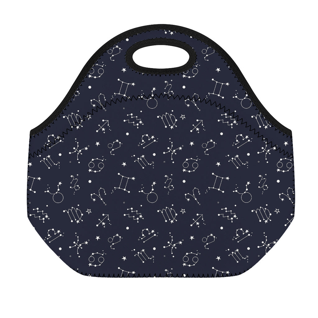 Zodiac Star Signs Pattern Print Neoprene Lunch Bag