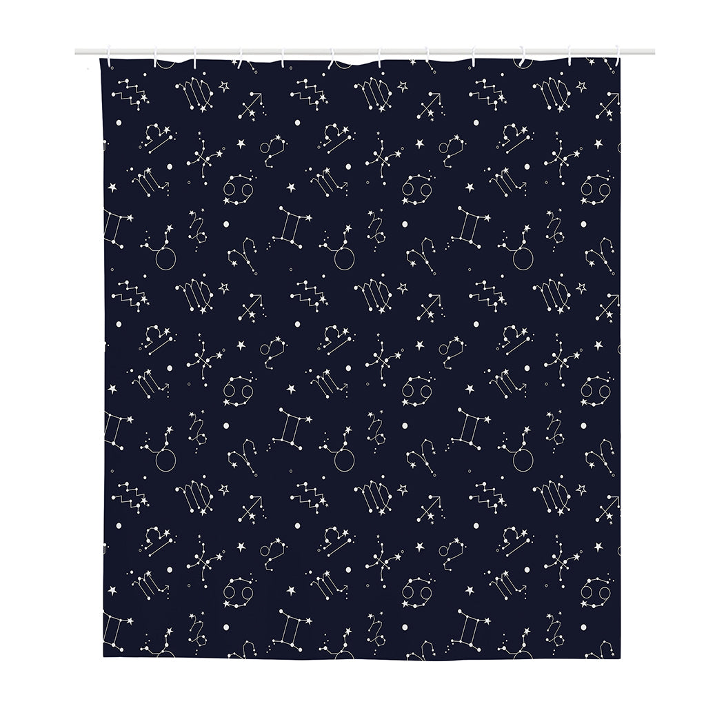 Zodiac Star Signs Pattern Print Polyester Shower Curtain