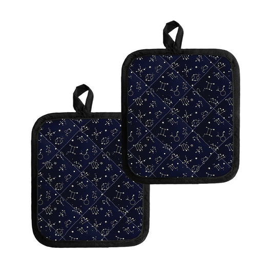Zodiac Star Signs Pattern Print Pot Holders