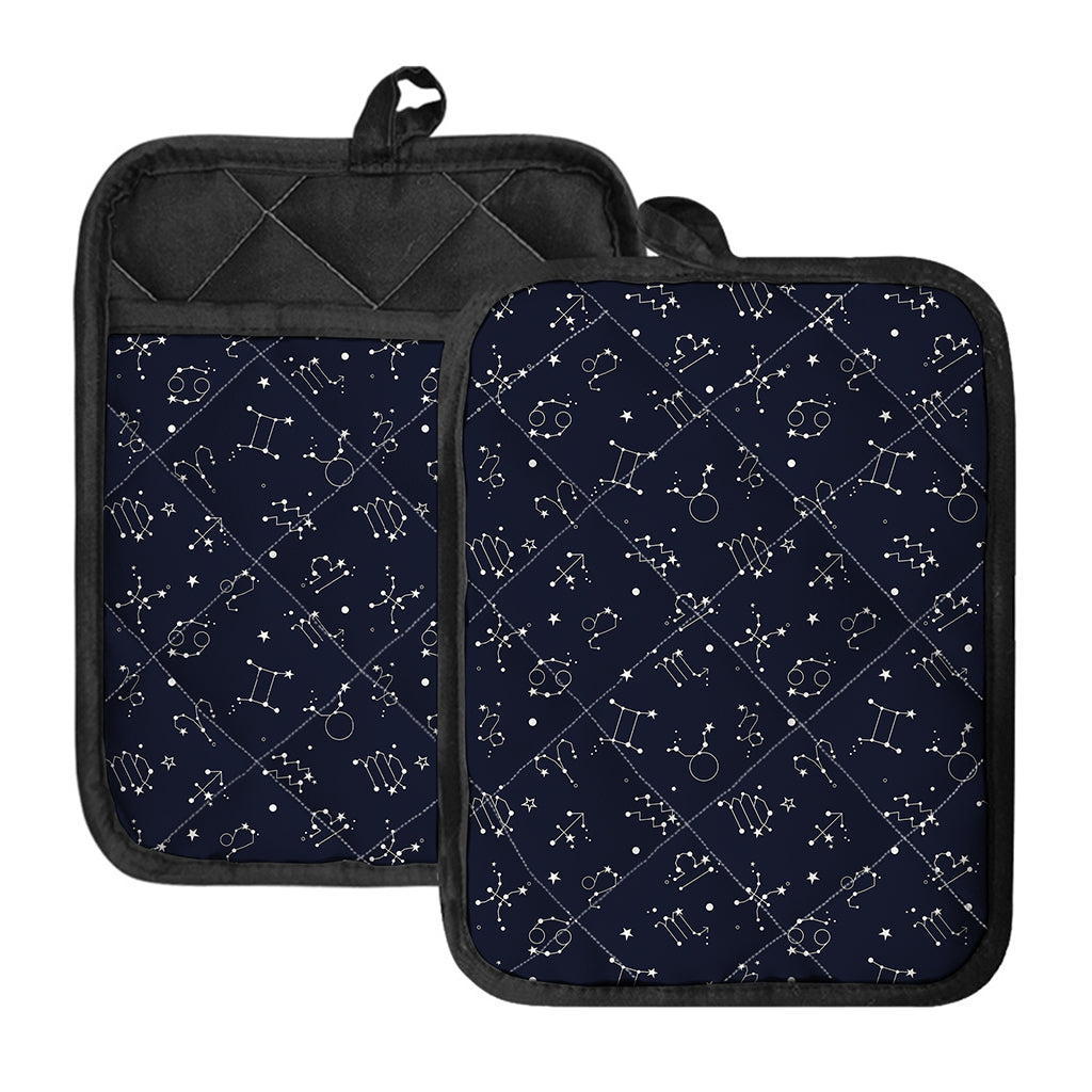 Zodiac Star Signs Pattern Print Pot Holders With Pocket